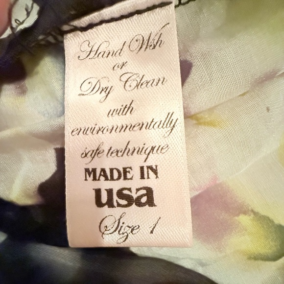 Y2K Vintage Black/Cream Ruffled Floral Midi Dress w/Flutter Sleeves Size Small - Picture 10 of 10